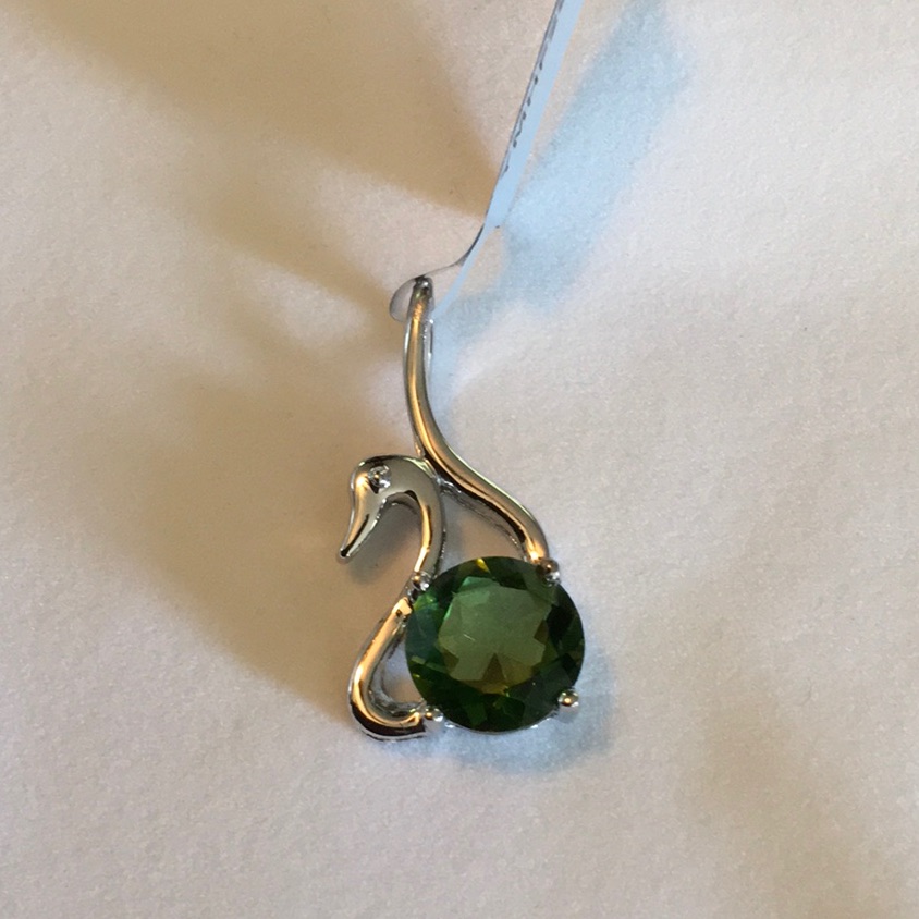 3.24ct. Fern Green Quartz Sterling Silver Pendant